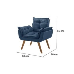 Kit 2 Poltronas em Veludo Base Palito Quadrada Opalla Prime - 4