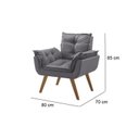 Ver imagem 4 de Kit 2 Poltronas em Veludo Base Palito Quadrada Opalla Prime