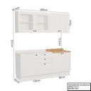 Ver imagem 3 de Cozinha Compacta Modulada 7 Portas 3 Gavetas 100% MDF 1 Tampo Sevilha Branco/Artico