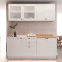 Ver imagem 1 de Cozinha Compacta Modulada 7 Portas 3 Gavetas 100% MDF 1 Tampo Sevilha Branco/Artico