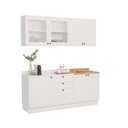Ver imagem 2 de Cozinha Compacta Modulada 7 Portas 3 Gavetas 100% MDF 1 Tampo Sevilha Branco/Artico
