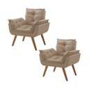 Ver imagem 1 de Kit 2 Poltronas em Veludo Base Palito Quadrada Opalla Prime