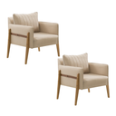 Ver imagem 2 de Kit 2 Poltronas Decorativas Orion em Madeira Maciça Bege