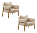Ver imagem 2 de Kit com 2 Poltronas Decorativas Linho Bege Orion 77cm