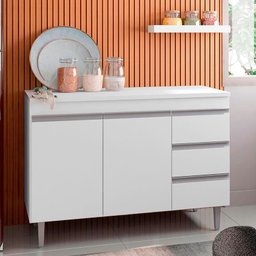 Balcão de Pia Andréia 100 Cm Branco – Ajl - 2