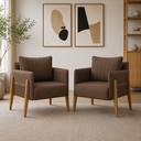 Ver imagem 1 de Kit com 2 Poltronas Decorativa para Sala de Estar Orion Madeira Maciça