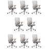 Kit 8 Cadeiras Escritório Diretor NR17 Tela Mesh Gamma - 1