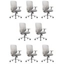 Ver imagem 1 de Kit 8 Cadeiras Escritório Diretor NR17 Tela Mesh Gamma