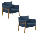 Ver imagem 2 de Kit com 2 Poltronas Decorativa para Sala de Estar Orion Madeira Maciça
