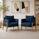 Ver imagem 1 de Kit com 2 Poltronas Decorativa para Sala de Estar Orion Madeira Maciça