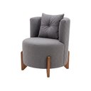 Ver imagem 7 de Kit Poltrona e Puff Luna Decorativa Curvo Orgânico Boucle Cinza - Montanaris Decor