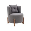 Ver imagem 6 de Kit Poltrona e Puff Luna Decorativa Curvo Orgânico Boucle Cinza - Montanaris Decor