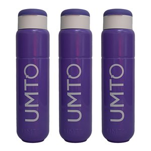 Kit 3 Garrafinhas para Treino para Academia Umto Super Resistente Biodegradável 500 Ml Lilás