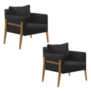 Ver imagem 2 de Kit 2 Poltronas Decorativa para Sala de Estar Orion Preto