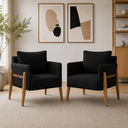 Ver imagem 1 de Kit com 2 Poltronas Decorativa para Sala de Estar Orion Madeira Maciça