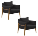 Ver imagem 2 de Kit com 2 Poltronas Decorativa para Sala de Estar Orion Madeira Maciça