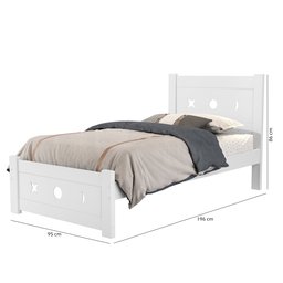 Cama Solteiro Juvenil Sol Lua Estrela em Mdf Reforçada: Branco - 3