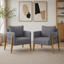 Ver imagem 1 de Kit com 2 Poltronas Decorativa para Sala de Estar Orion Madeira Maciça