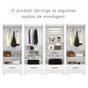 Ver imagem 7 de Guarda-Roupa 100% MDF 2 Portas 1 Gaveta com Espelhos Smart Plus Espresso Móveis Branco