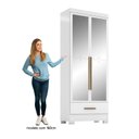 Ver imagem 2 de Guarda-roupa 2 Portas 1 Gaveta com Espelhos Smart Plus Espresso Móveis