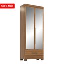 Ver imagem 4 de Guarda-Roupa 100% MDF 2 Portas 1 Gaveta com Espelhos Smart Plus Espresso Móveis Bege/Cinamomo