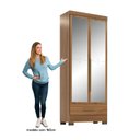Ver imagem 5 de Guarda-Roupa 100% MDF 2 Portas 1 Gaveta com Espelhos Smart Plus Espresso Móveis