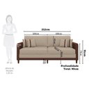 Ver imagem 4 de Sofá Living 3 Lugares 212cm Manágua Yescasa