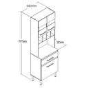 Ver imagem 3 de Módulo Forno 0,6 m 3 Portas e 1 Gaveta Bege/Ipê/Cristalo/Petra