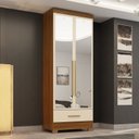 Ver imagem 1 de Guarda-Roupa 100% MDF 2 Portas 1 Gaveta com Espelhos Smart Plus Espresso Móveis Bege/Cinamomo/Offwhite