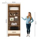 Ver imagem 3 de Guarda-Roupa 100% MDF 2 Portas 1 Gaveta com Espelhos Smart Plus Espresso Móveis Bege/Cinamomo/Offwhite