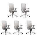Ver imagem 1 de Kit 5 Cadeiras de Escritório Diretor Ergonômicas NR17 Tela Mesh Cinza Espresso Móveis