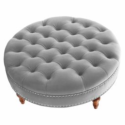Puff Amara 70 cm Suede SLK Decor Cinza - 1