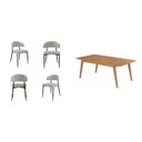 Ver imagem 2 de Conjunto Sala de Jantar Mesa Elegance com 4 Cadeiras Bless Marrom/Cinza