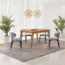 Ver imagem 1 de Conjunto Sala de Jantar Mesa Elegance com 4 Cadeiras Bless Marrom/Cinza