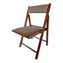 Ver imagem 1 de Cadeira Dobrável em Madeira Cor Castanho com Assento e Encosto Estofados Preebel Courino Bege - Cast