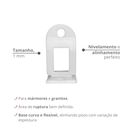 Ver imagem 2 de 50 Unidades Espaçador Nivelador Mármore e Granito Tamanho 1,5mm Cor Branco Durín