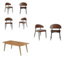 Ver imagem 2 de Conjunto Sala de Jantar Mesa 6 Cadeiras Industrial Madeira Maciça MDF Elegance Bless Yescasa Marrom
