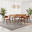 Ver imagem 1 de Conjunto Sala de Jantar Mesa 6 Cadeiras Industrial Madeira Maciça MDF Elegance Bless Yescasa Marrom