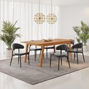 Ver imagem 1 de Conjunto Sala de Jantar Mesa Elegance com 6 Cadeiras Bless Marrom/Preto