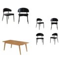 Ver imagem 2 de Conjunto Sala de Jantar Mesa Elegance com 6 Cadeiras Bless Marrom/Preto