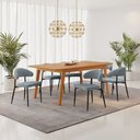 Ver imagem 1 de Conjunto Sala de Jantar Mesa Elegance com 6 Cadeiras Bless Marrom/Cinza
