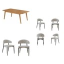 Ver imagem 2 de Conjunto Sala de Jantar Mesa Elegance com 6 Cadeiras Bless Marrom/Cinza