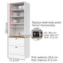 Ver imagem 3 de Torre Quente 72 cm 2 Portas 2 Gavetas C350 Branco HP Nature Henn