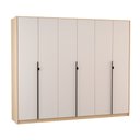Ver imagem 2 de Guarda Roupa Casal 6 Portas 4 Gavetas 100% MDF Hefesto Carvalho Nature/Off White Marrom