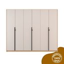 Ver mais imagens de Guarda Roupa Casal 6 Portas 4 Gavetas 100% MDF Hefesto Carvalho Nature/Off White Marrom