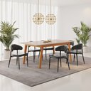 Ver imagem 1 de Conjunto Sala de Jantar Mesa Elegance Candian com 6 Cadeiras Bless Marrom/Off White/Preto