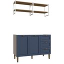Ver imagem 2 de Cozinha Modulada Aurora 120cm C/ Nicho Conjunto Provençal Cor:branco com Azul
