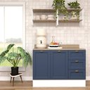 Ver imagem 1 de Cozinha Modulada Aurora 120cm C/ Nicho Conjunto Provençal Cor:branco com Azul