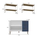 Ver imagem 4 de Cozinha Modulada Aurora 120cm C/ Nicho Conjunto Provençal Cor:branco com Azul