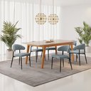 Ver imagem 1 de Conjunto Sala de Jantar Mesa Elegance Candian com 6 Cadeiras Bless Marrom/Off White/Cinza